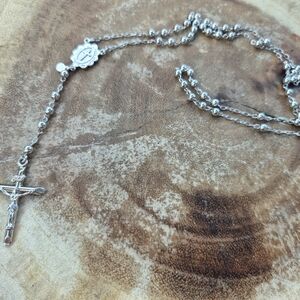 Silver Rosary Necklace